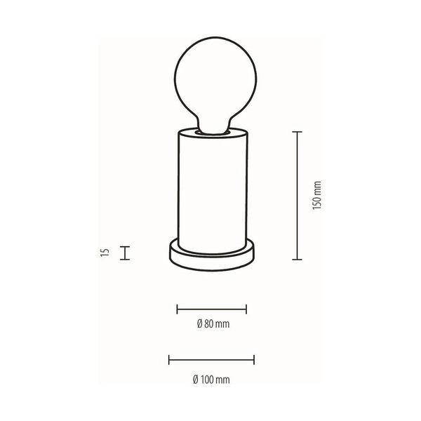 Tasse Lampa Stołowa 1xE27 Max.25W Orzech/Czarny PVC 7391176