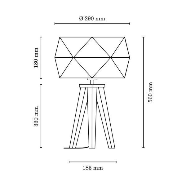 Finja Table Lamp 1xE27 Max.60W Oiled Oak/Anthracite Fabric Cable/Brown Fabric Shade 6833174