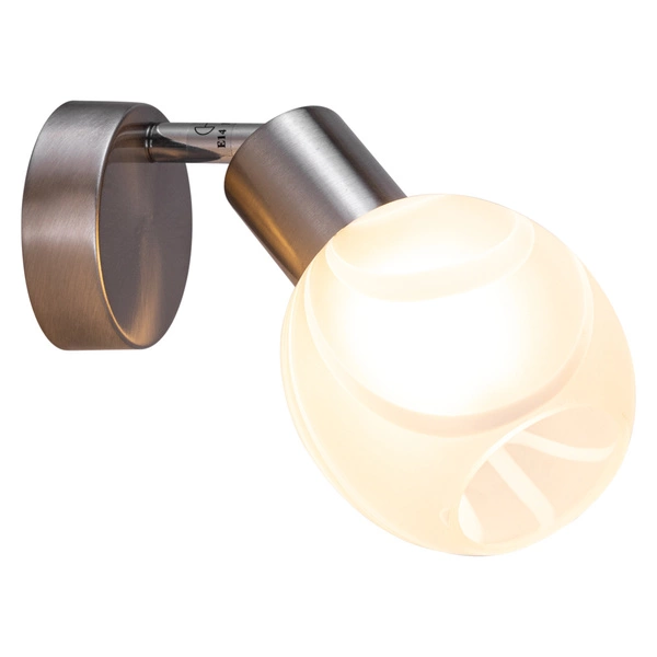 Sara Wall Lamp 1xE14 Max.40W Satin Metal/White Glass 2841012