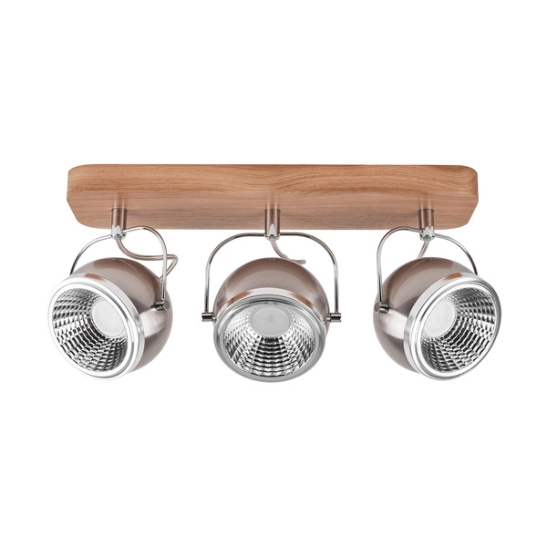 Lampa sufitowa z drewna Ball w zestawie 3xGU10 6W LED Olejowany Dąb/Satynowy Metal/Chromowany Metal 5031374