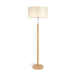 Benita Floor Lamp 1xE27 Max. 60W Oiled Oak/Matte Nickel/Cream-Silver 6017400511529