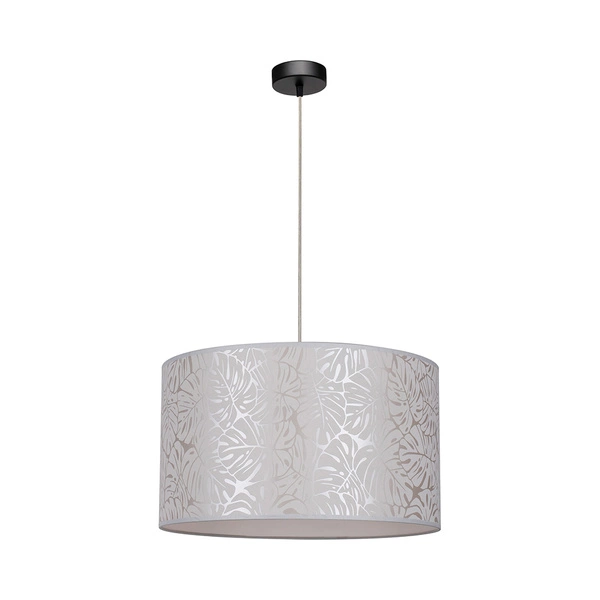 Mateo Pendant Lamp 1xE27 Max.60W Black Metal/Transparent PVC Cable/Beige Wallpaper