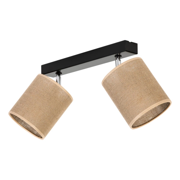 Jute Ceiling Lamp 2xE27 Max.25W Black/Beige 56792204
