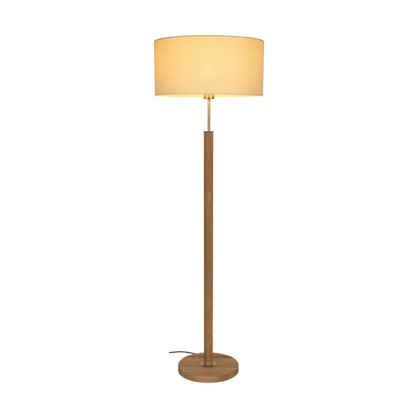 Benita Floor Lamp 1xE27 Max. 60W Oiled Oak/Matte Nickel/Cream-Silver 6017400511529