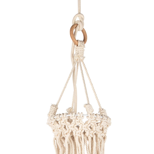 Samba Pendant Lamp 1xE27 Max.15W LED Oiled Oak/Cream Braided Cotton Cord/Natural Fabric Cable 18717174