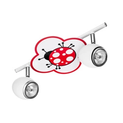 Lampa sufitowa Fly 2xGU10 maks. 50W biały metal/chromowany metal/wielokolorowy materiał syntetyczny ze wzorem biedronki 2109202
