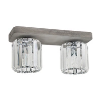 Glory Ceiling Lamp 2xE27 Max.60W Gray Concrete/Transparent Glass 2361236