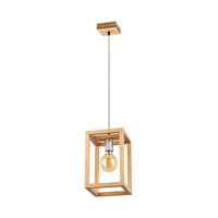 Lampa wisząca KAGO drewno dębowe kolor dąb olejowany oprawka chrom, 61580174 61580174