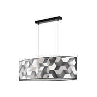Espacio Pendant Lamp 2xE27 Max.40W Black Metal/Transparent PVC Cable/Multicolor Wallpaper 17480204