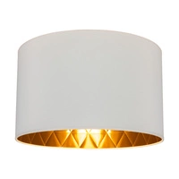 Lampshade Cylinder E27 H30 White Fabric with copper foil A0738