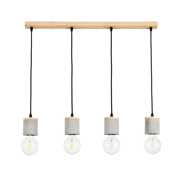 Cesar Pendant Lamp 4xE27 60W Oiled Oak/Black/Grey 1899474