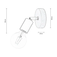 Lampa ścienna Elmo 1xE27 Max.25W Dąb Olejowany/Czarny Metal 2264174