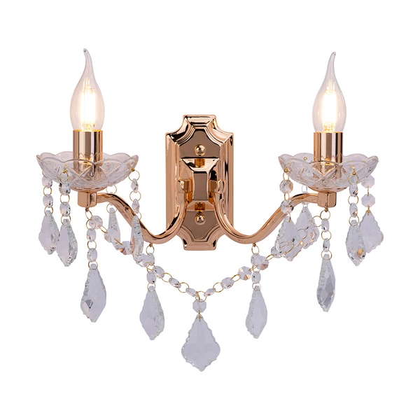 Odessa Wall lamp 2xE14 Max.40W Gold/Transparent 5090212