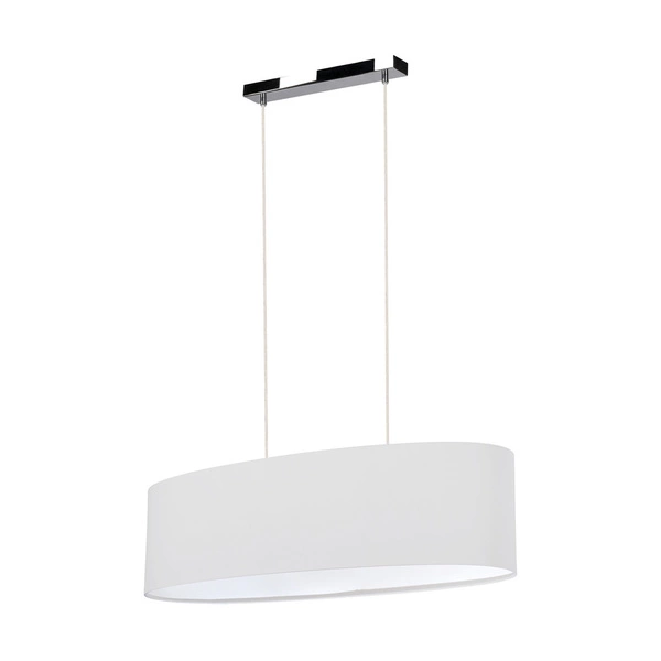 Lampa wisząca Dove 2xE27 maks. 40W chromowany metal/przezroczysty kabel PVC/szary klosz z tkaniny 17390228