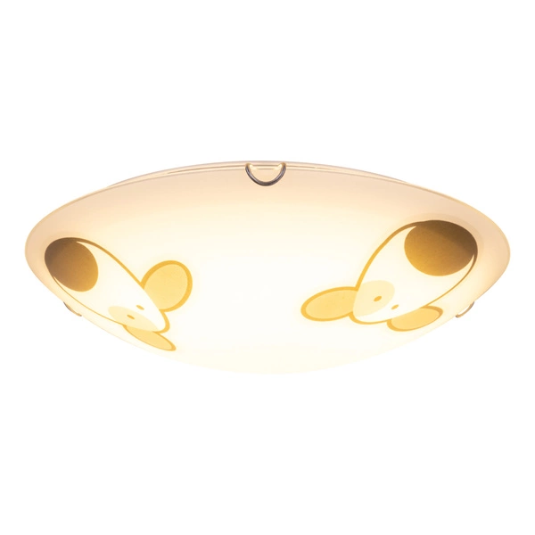 Doggy Ceiling Lamp 2xE27 Max.60W Chrome Metal/White Glass with Dog Pattern 4584002