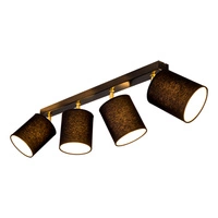 Aprillia Ceiling Lamp 4xE27 Max.25W Black Metal/Gold Metal/Black Fabric Shade 56346404