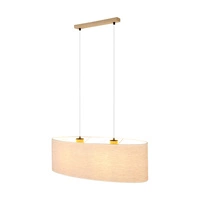 Boho Lampa Wisząca 2xE27 Max.40W Dąb Olejowany/Transparentny PVC/Beżowy 17910274