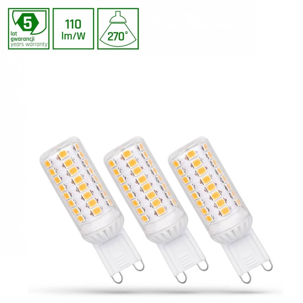 LED G9 230V 4W CW DIMMABLE SMD 5 YEARS PREMIUM 3-PACK SPECTRUM