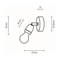 Kinkiet Porcia 1xE27 Max.25W Czarny Metal/Złoty Metal/Czarna Ceramika 8127104