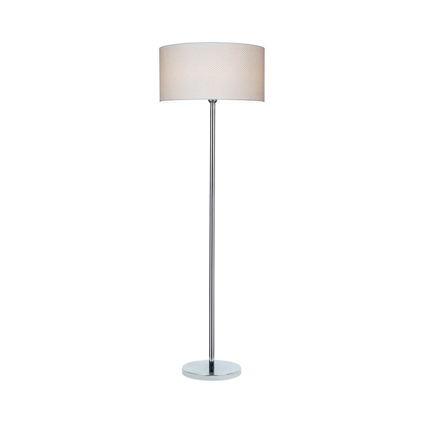 Leila Floor Lamp 1xE27 Max.60W Chrome Metal/Transparent PVC Cable/Multicolor Paper+PCV Shade with Doots pattern 6654028