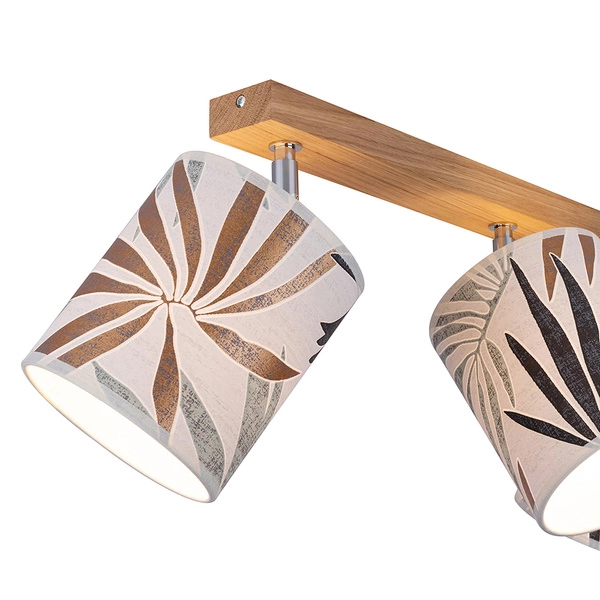Hoja Ceiling Lamp 4xE27 Max.25W Oiled Oak/Multicolor Wallpaper 56747474