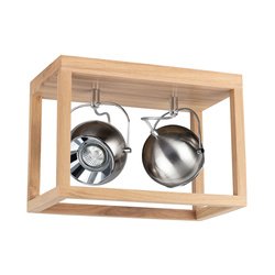 Roy Ceiling Lamp Incl.2xLED GU10 5W Oiled Oak/Satin Metal