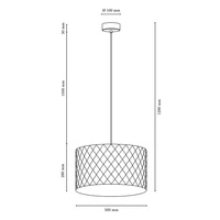 Mirabella Pendant Lamp 1xE27 Max.60W Oiled Oak/Black Fabric Cable/Black Synthetic Material Shade 1696974