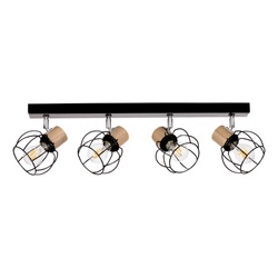 Phiphi Ceiling Lamp 4xE27 Max.60W Black/Chrome/Oiled Oak 26114404