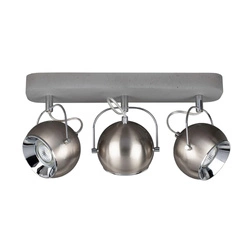 Betonowa lampa sufitowa Ball w zestawie 3xLED GU10 5W Szary Beton/Satynowy Metal 5131336