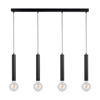 Lampa wisząca w kształcie beczki 4xE27 Max.60W Czarny metal/czarny kabel PVC 16709404