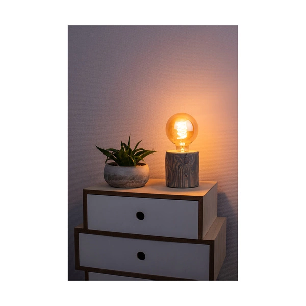 Trabo Table Lamp 1xE27 Max.25W Stained Pine Gray/Black PVC Cable 76911157