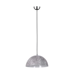 Natura Lampa Wisząca 1xE27 Max.60W Chromowany Metal/Czarny Kabel PCV/Szary-Biały Metal 9803128
