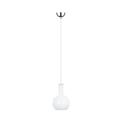 Bottles Pendant Lamp 1xE27 Max.60W Chrome Metal/White Fabric Cable/White Glass 1147102