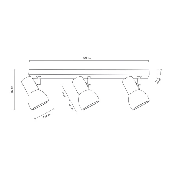 Svenda Lampa Sufitowa 3xE27 Max.60W Dąb Olejowany/Chrom/Biały 2224374