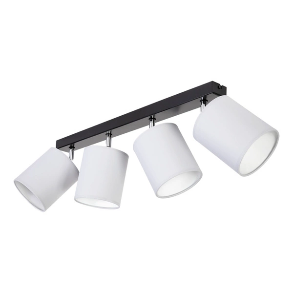 Aprillia Ceiling Lamp 4xE27 Max.25W Black Metal/Chrome Metal/White Fabric Shade 56745404