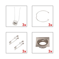 Cristaldream Set of Downlights 3xGU10 Max.50W Satin Metal 23050327