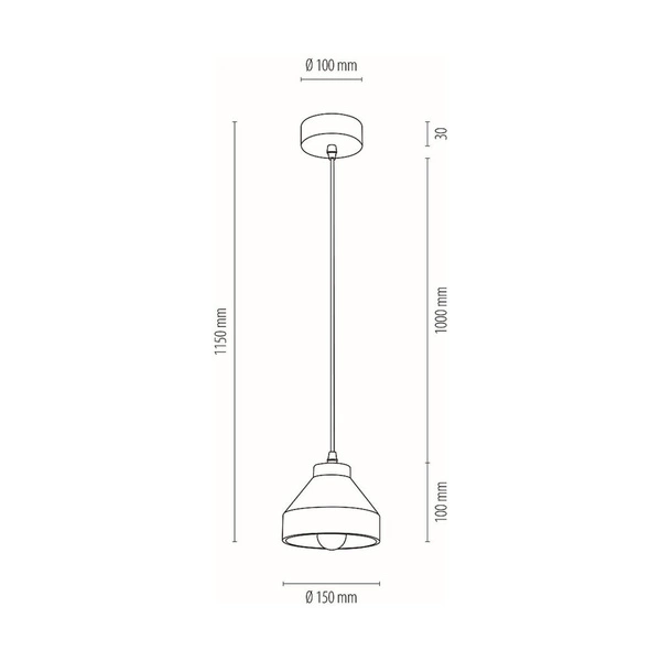 Tristan Pendant Lamp 1xE14 Max.40W Oiled Oak/Black/Grey 1929174