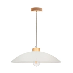 Jona Pendant Lamp 1xE27 Max.60W Birch/Transparent/White 1408060