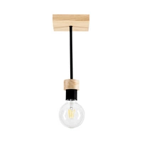Chandelle Ceiling Lamp 1xE27 Max.40W Oiled Oak/Black Metal 8424174