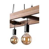 Eskalo Pendant Lamp 4xE27 Max.60W Stained Pine on Walnut/Black Metal/Black PVC Cable 7219456