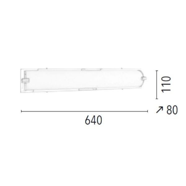 Romy Wall Lamp Incl. LED Integrated 2400lm 3000K 27W Chrome Metal/White Glass 3480128