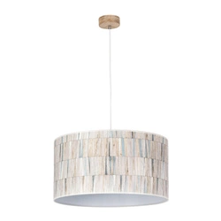 Malo Pendant Lamp 1xE27 Max.60W Oiled Oak/Transparent PVC Cable/Multicolor Wallpaper 16150174