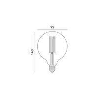 Żarówka filament spiral LED G95 4W E27 barwa ciepła 2700K