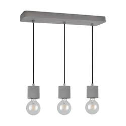 Mocna lampa wisząca 3xE27 Max.60W Szary beton/Czarny kabel z tkaniny 7169336L