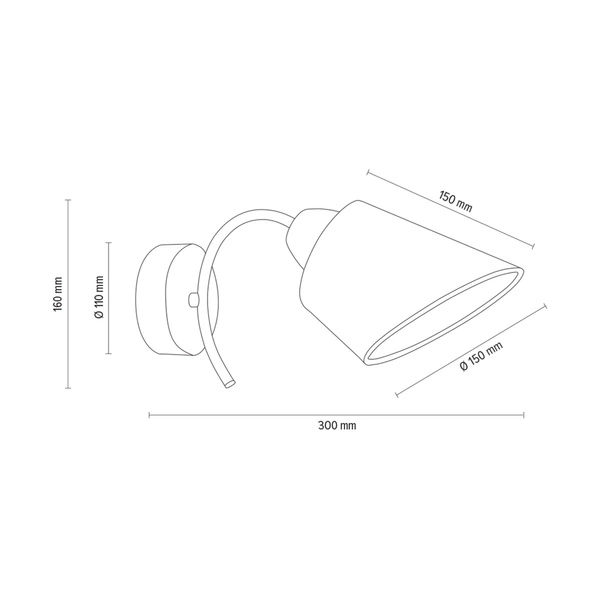 Mette Wood Wall Lamp 1xE27 Max.40W Oiled Oak/Chrome Metal/White Fabric Shade 8341174