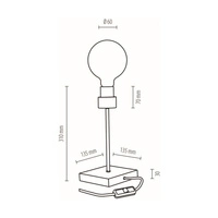 Lampa stołowa Chandelle 1xE27 maks. 25W Dąb olejowany/Czarny metal/Czarny kabel z tkaniny 84149174