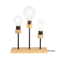 Lampa stołowa Chandelle 3xE27 maks. 25W Dąb olejowany/Czarny metal/Czarny kabel z tkaniny 84149374