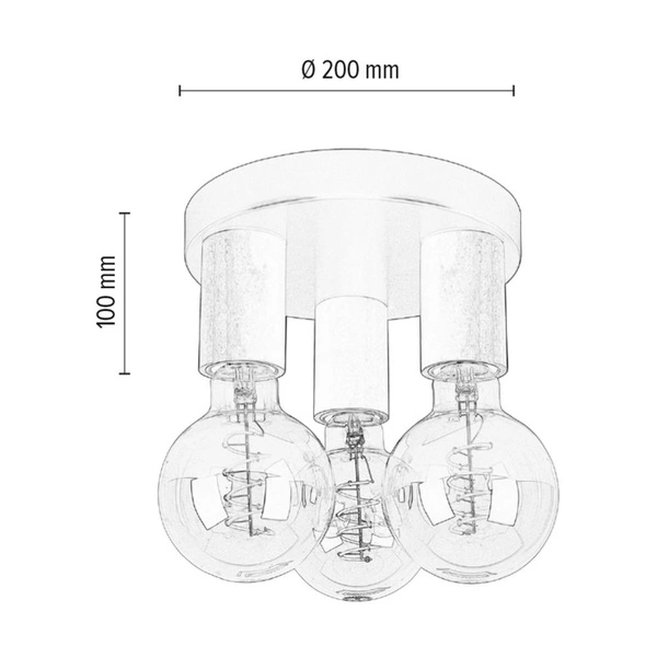 Notri Ceiling Lamp 3xE27 Max.15W LED Oiled Oak/Black Metal 4037418100000