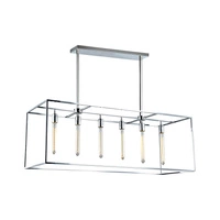 Telaio Pendant Lamp 6xE27 Max.60W Chrome Metal/Transparent Glass 9127628