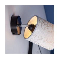 Mateo Wall Lamp 1xE27 Max.25W Black Metal/Beige Wallpaper 87800104